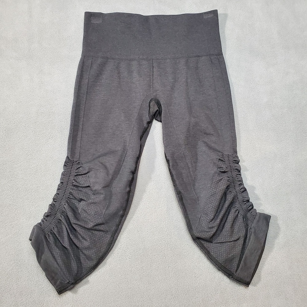 Lululemon Womens Compression Leggings Size 4 Gray In The Flow Crop Workout Q5